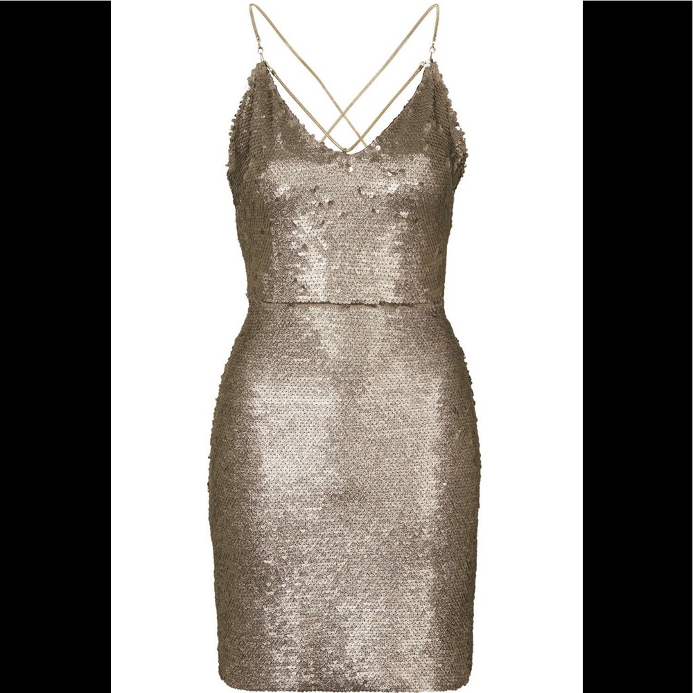 Top shop gold sequin dress